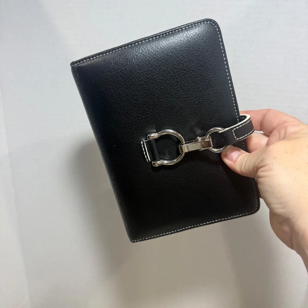 Franklin Covey Scottsdale Black Leather Pocket Planner Binder 29699 Licorice